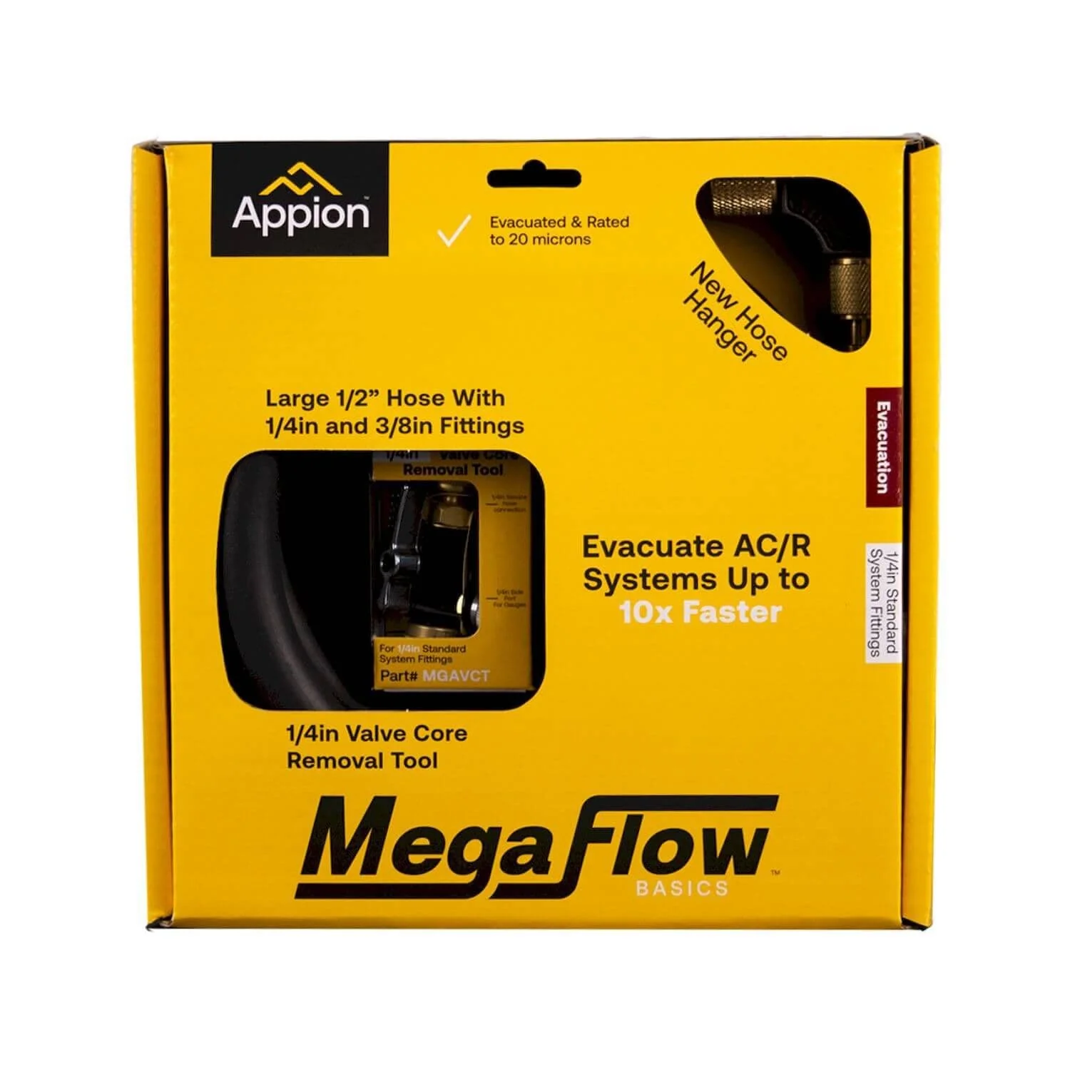 Appion 1/2" Vacuum Hose Evacuation Kit with 1/4" Valve Core Tool - Image 2