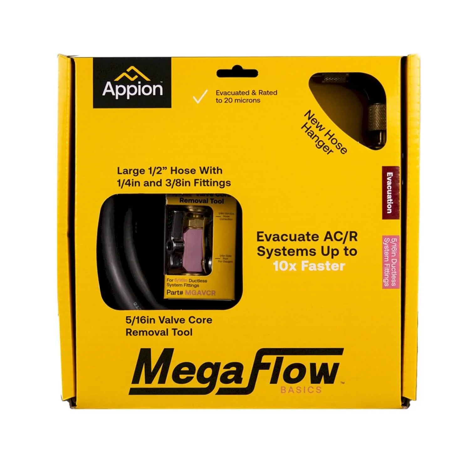 Appion 1/2" Vacuum Hose Evacuation Kit with 5/16" Valve Core Tool - Image 2