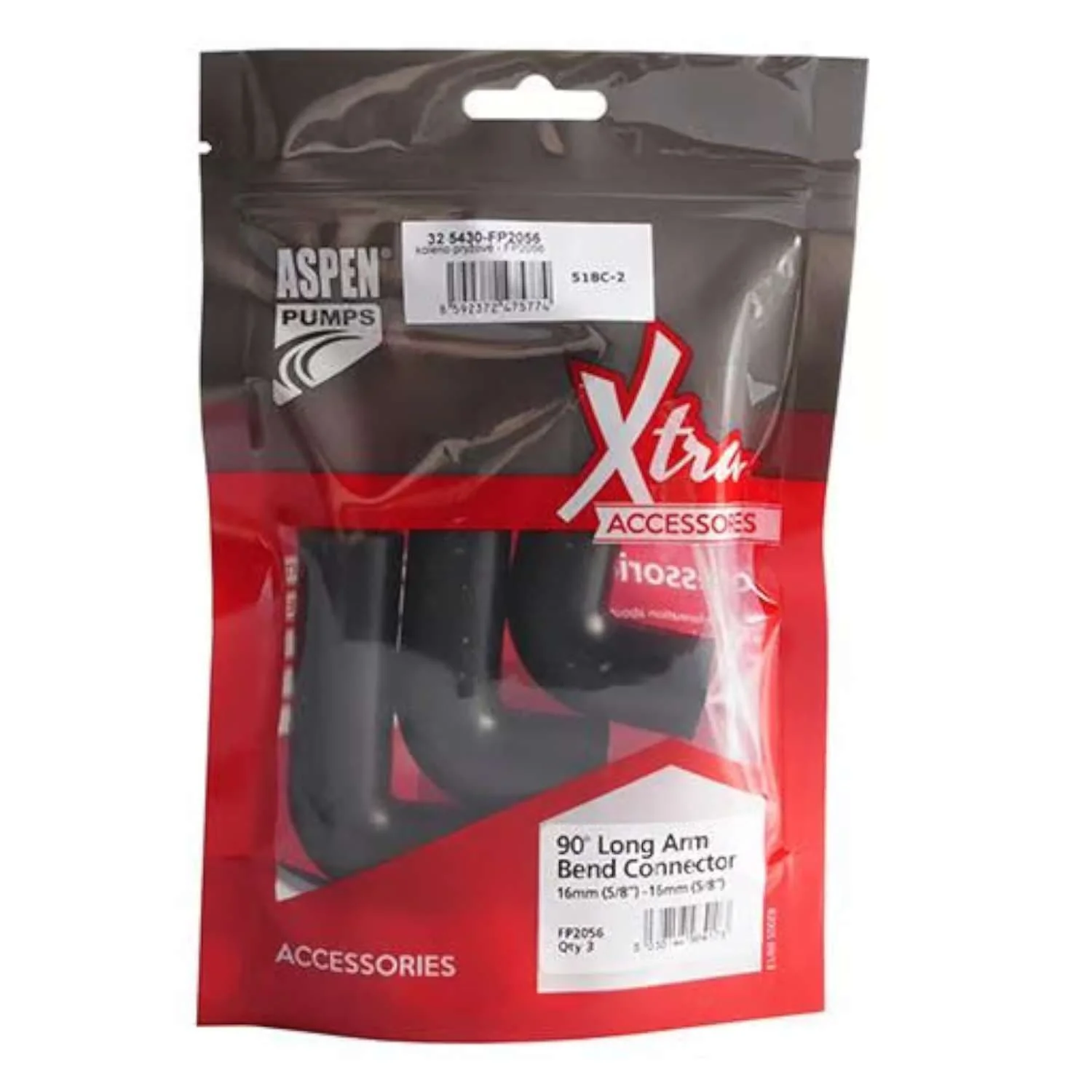 Aspen Xtra 90° Long Arm Rubber Elbow Pk 3 - Image 3