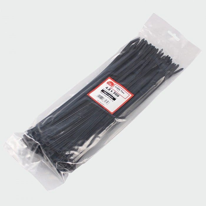 Cable Tie - Black 7.6 x 370 pack of 100 - Image 2