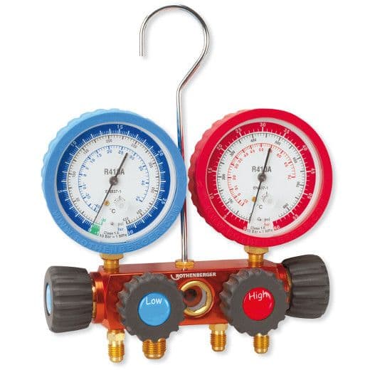 Rothenberger R410A Air Con Gauges 4 Way - Standard Hoses - Image 3
