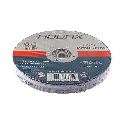 Timco Addax INOX Cutting Disc 115 x 1.0 x 22.23 Tin of 10 - Image 2